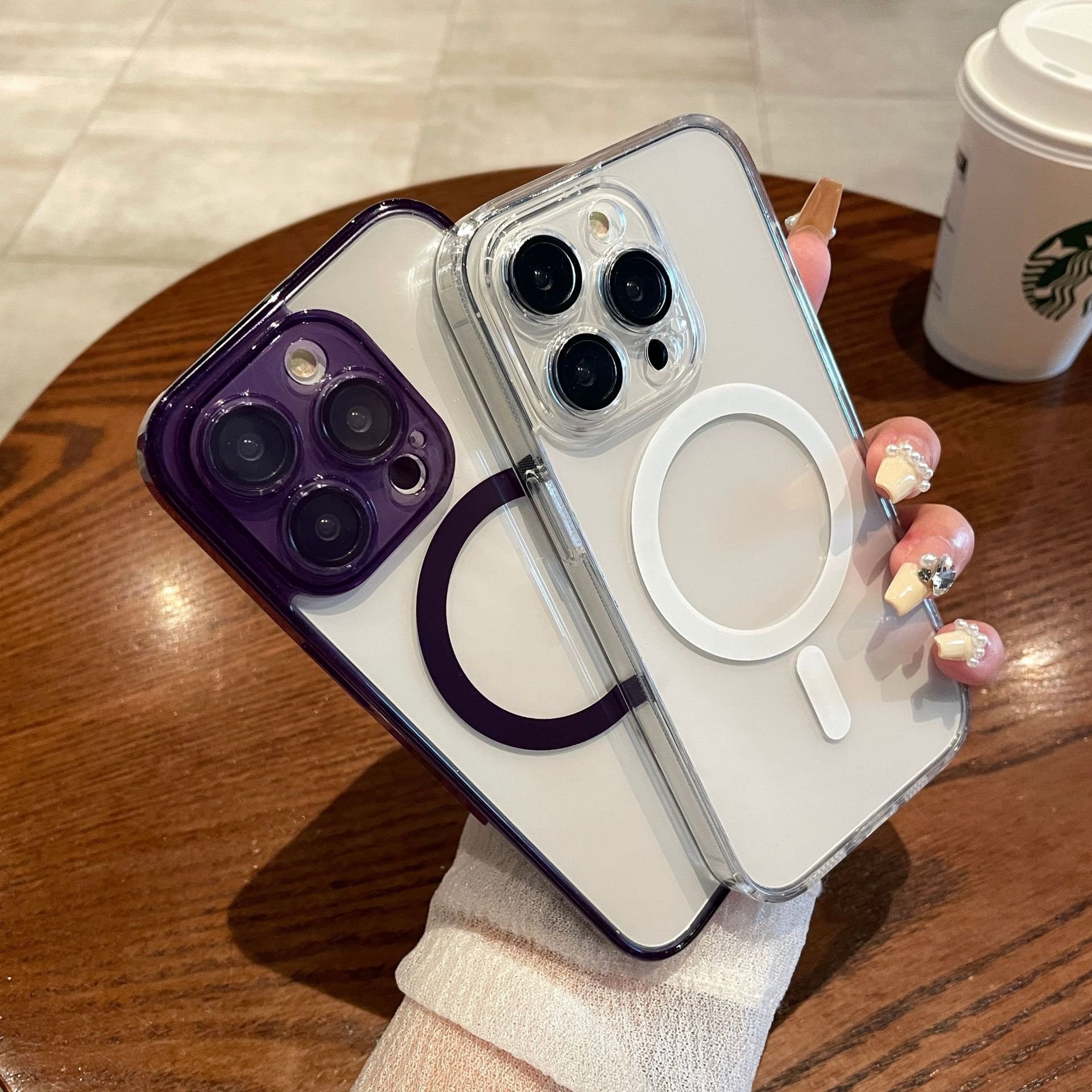 Transparent Magnetic Wireless Charging Lens Protector Film Shockproof Mobile Phone Covers Case For iPhone 11 12 13 14 15 Pro Max