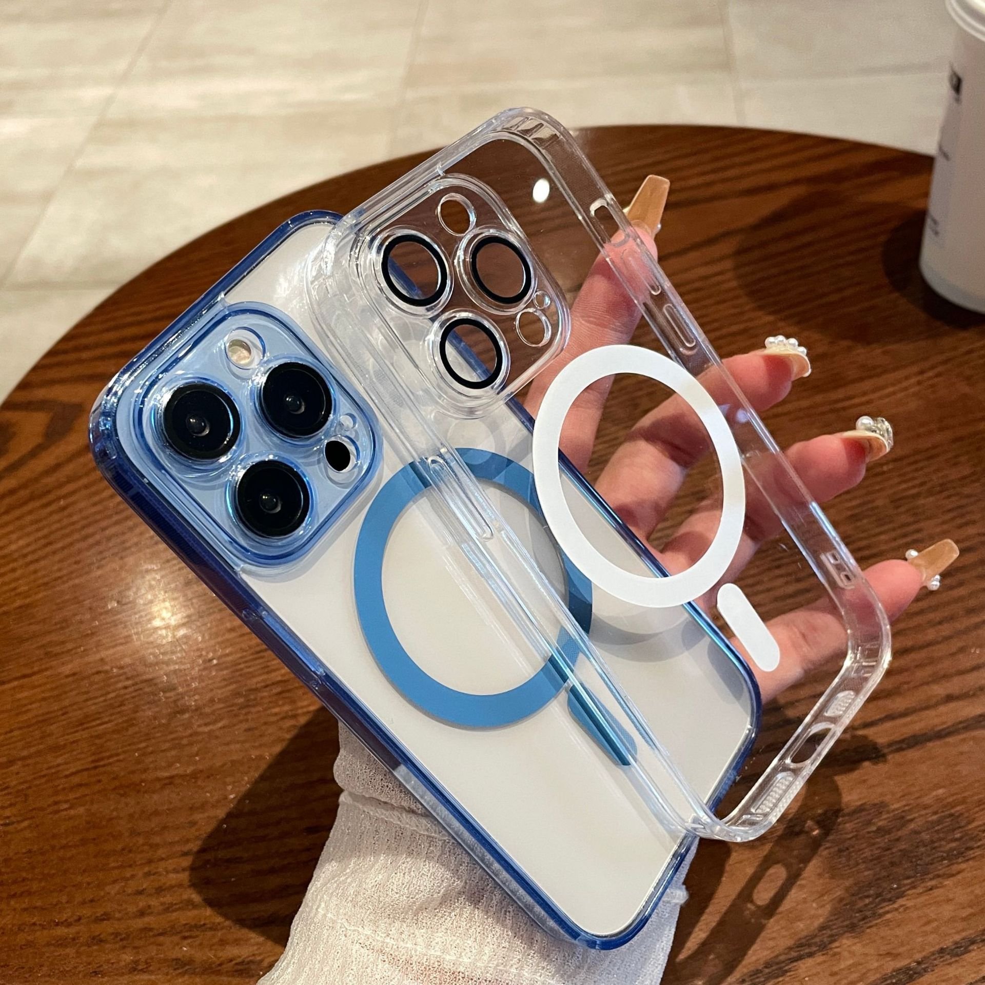 Transparent Magnetic Wireless Charging Lens Protector Film Shockproof Mobile Phone Covers Case For iPhone 11 12 13 14 15 Pro Max