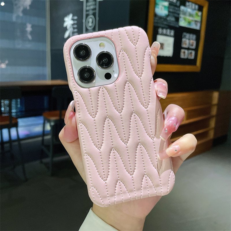High-grade leather diamond pattern fashion mobile phone case for iPhone16promax 15pro anti-fall 14 13 best-selling 12 11