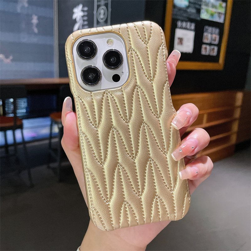 High-grade leather diamond pattern fashion mobile phone case for iPhone16promax 15pro anti-fall 14 13 best-selling 12 11