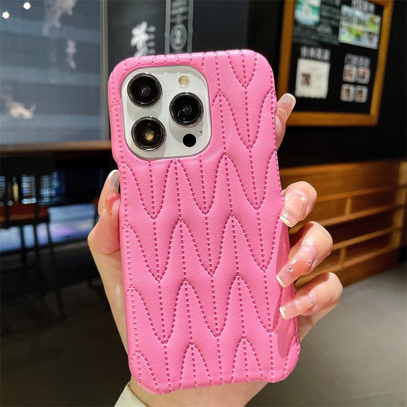 High-grade leather diamond pattern fashion mobile phone case for iPhone16promax 15pro anti-fall 14 13 best-selling 12 11