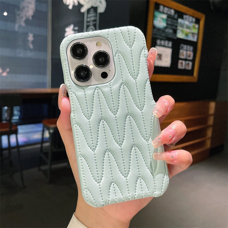 High-grade leather diamond pattern fashion mobile phone case for iPhone16promax 15pro anti-fall 14 13 best-selling 12 11