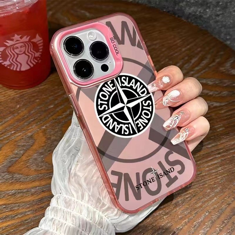 Color Silver IMD Personalized Trend Stone Island Mobile Phone Cases for iPhone 11 12 13 14 15 promax xsmax Phone Accessories