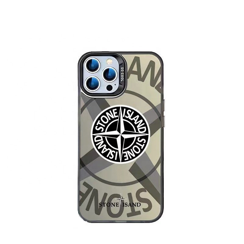 Color Silver IMD Personalized Trend Stone Island Mobile Phone Cases for iPhone 11 12 13 14 15 promax xsmax Phone Accessories