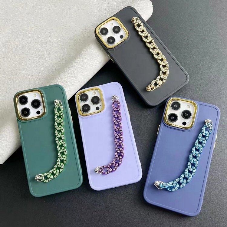 hot selling for redmi note 7 8 9 10 11 high quality pretty girl cross buckle with diamond hand chain wristband mobile phone case