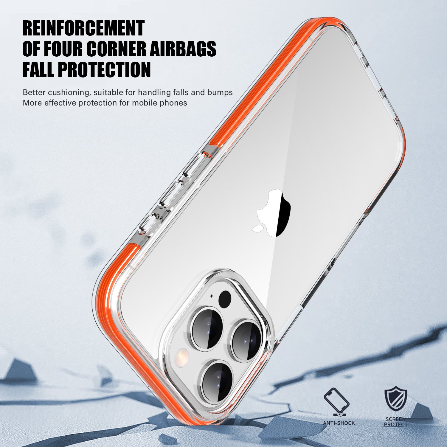 2.0mm TPU+PC Cover For iPhone 16 Candy color bumper Crystal Clear Phone shockproof Case for iphone 14 15 16 pro max