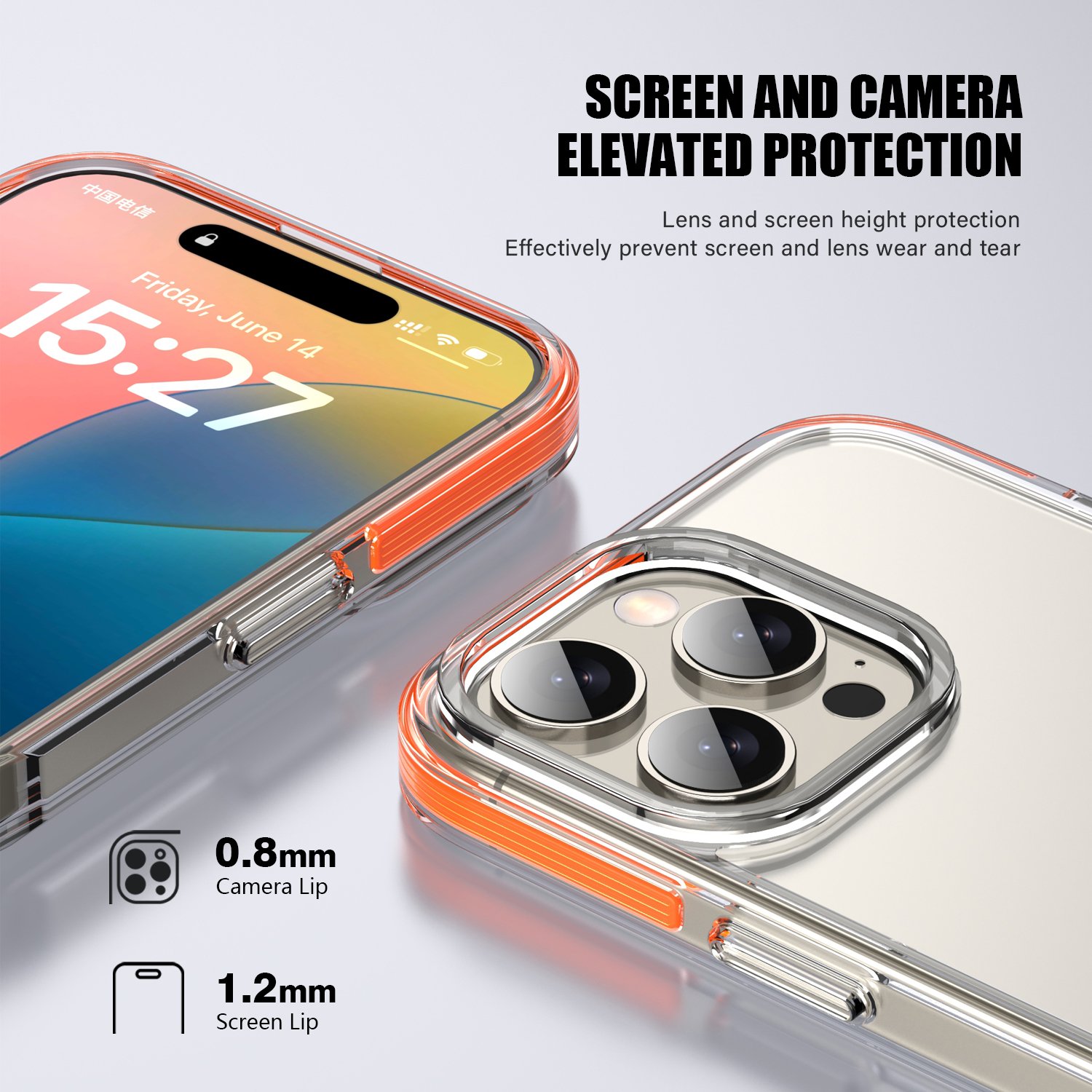 2.0mm TPU+PC Cover For iPhone 16 Candy color bumper Crystal Clear Phone shockproof Case for iphone 14 15 16 pro max