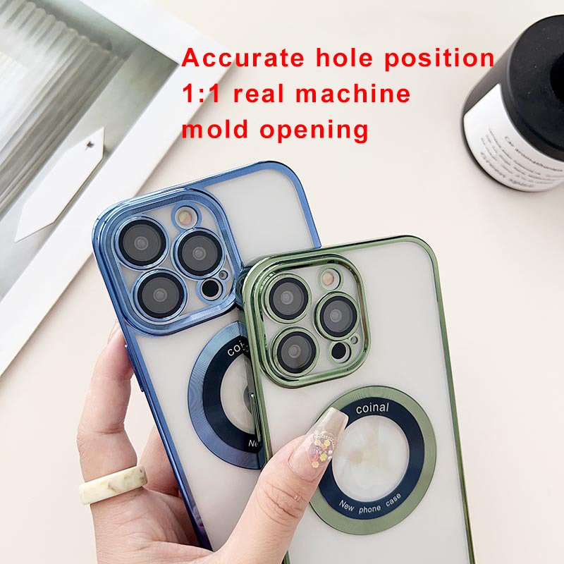 Women girl case camera protector magnetic clear mobile cover 3d electroplating phone case for iphone 15 14 pro max