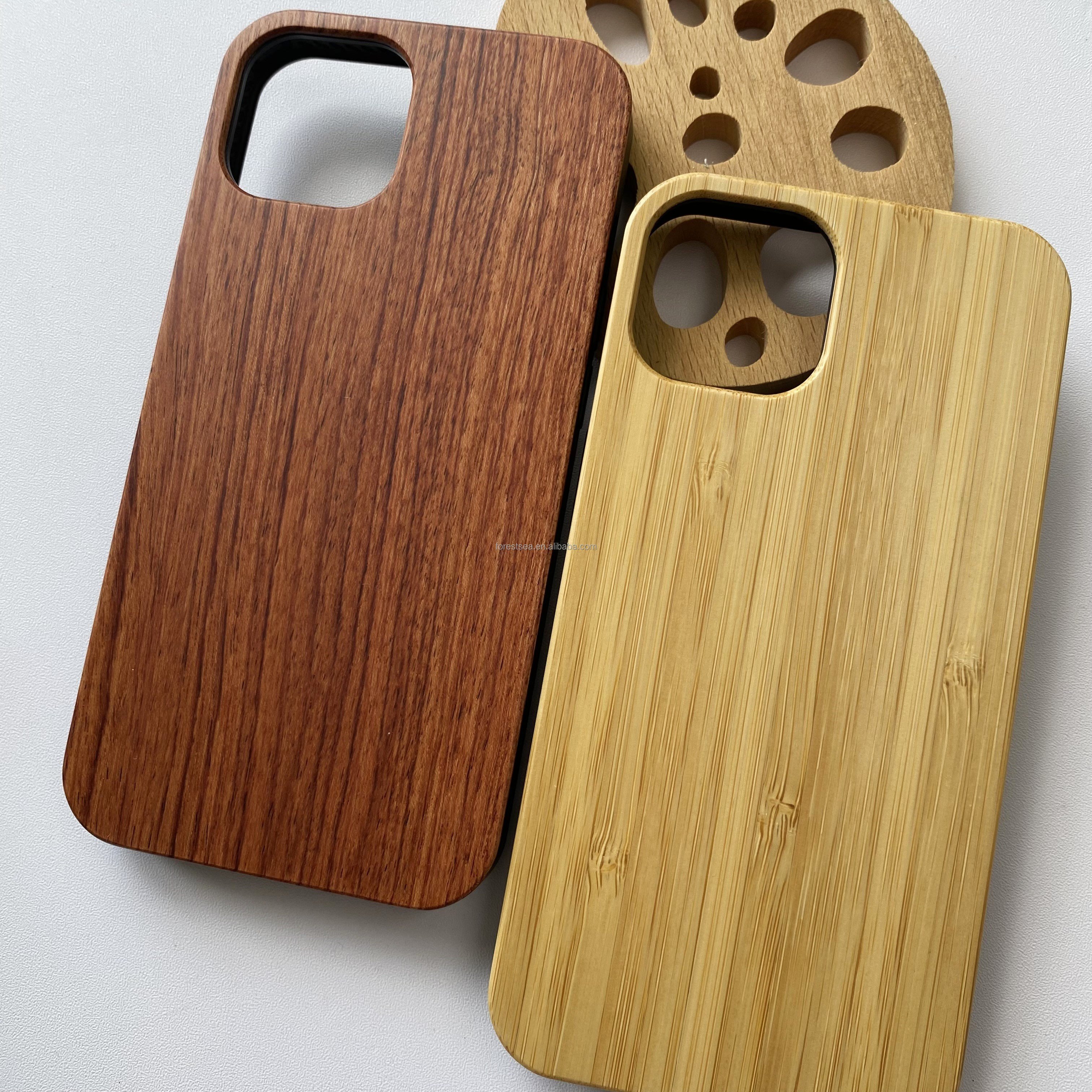 High Quality Natural Wood Case Laser Printing Unique Wooden Mobile Phone Case for iPhone 14 15 Pro Max Wooden Cell Phone Cover