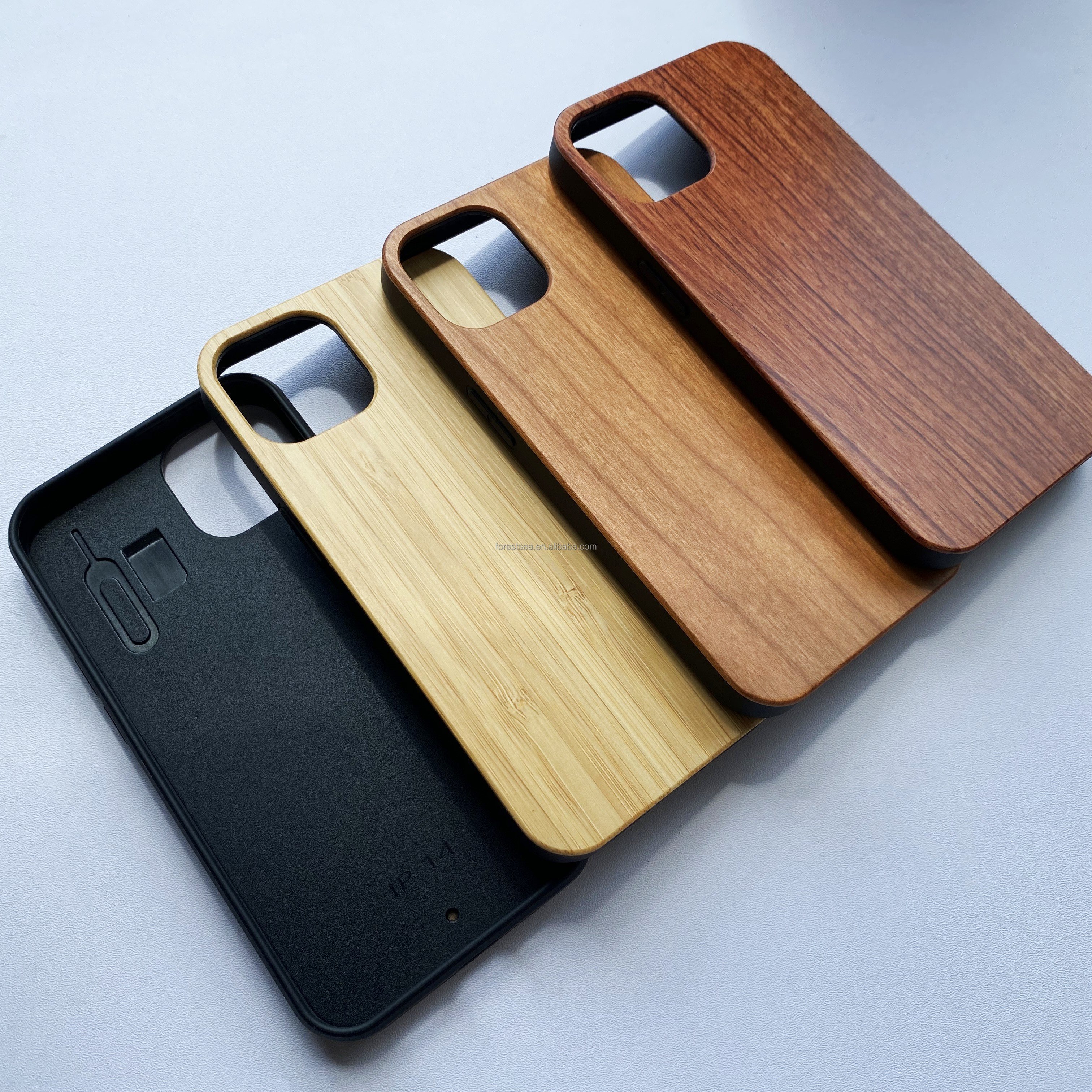 High Quality Natural Wood Case Laser Printing Unique Wooden Mobile Phone Case for iPhone 14 15 Pro Max Wooden Cell Phone Cover