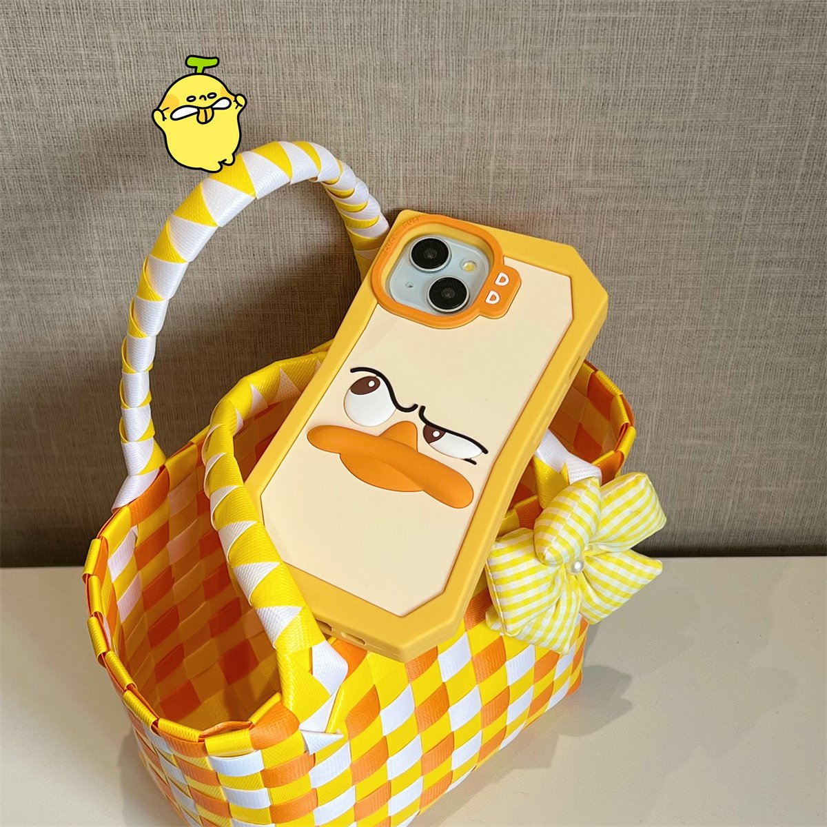 3d cartoon funny Ice duck silicone mobile phone case protective cover for iPhone 15 14 13 12 pro max
