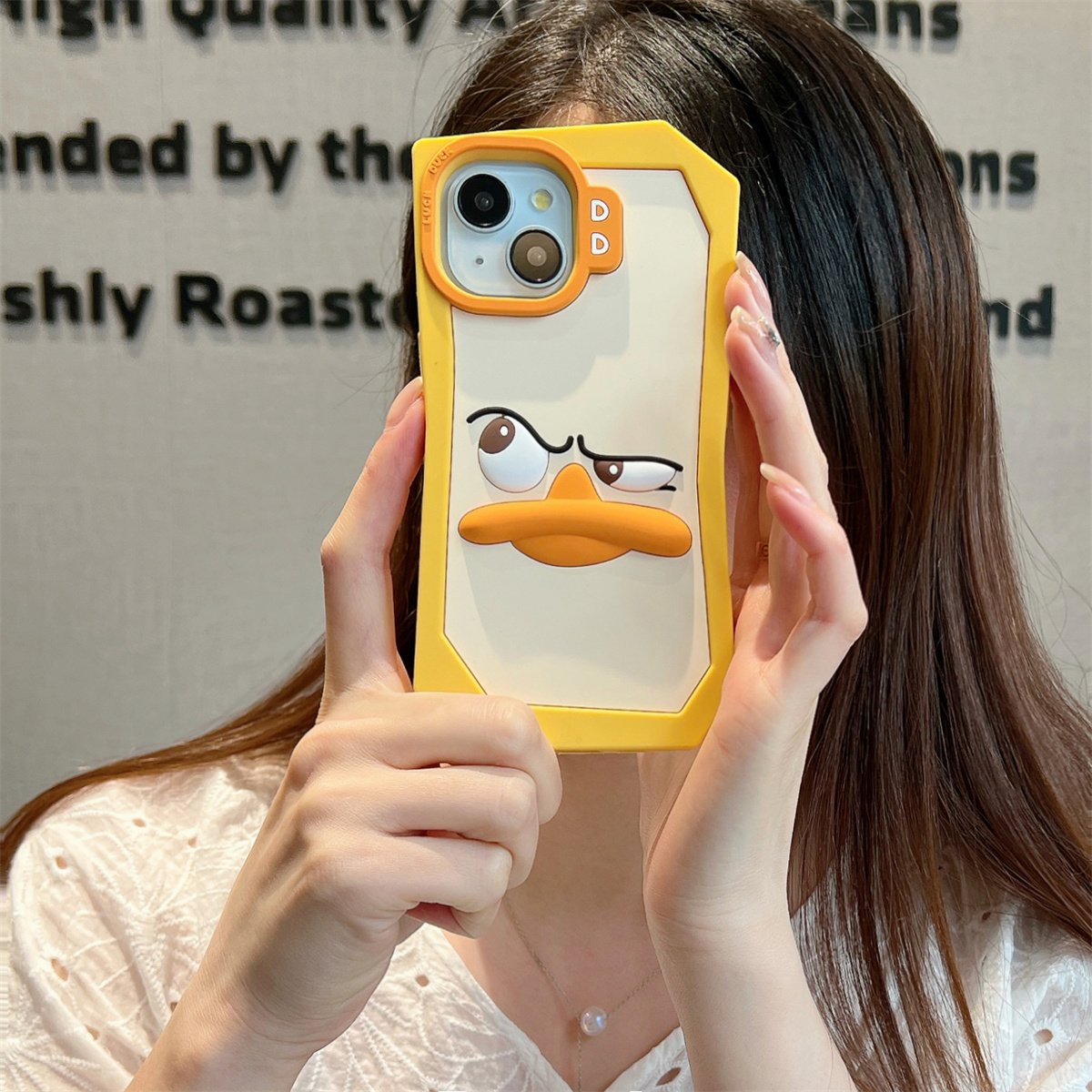 3d cartoon funny Ice duck silicone mobile phone case protective cover for iPhone 15 14 13 12 pro max