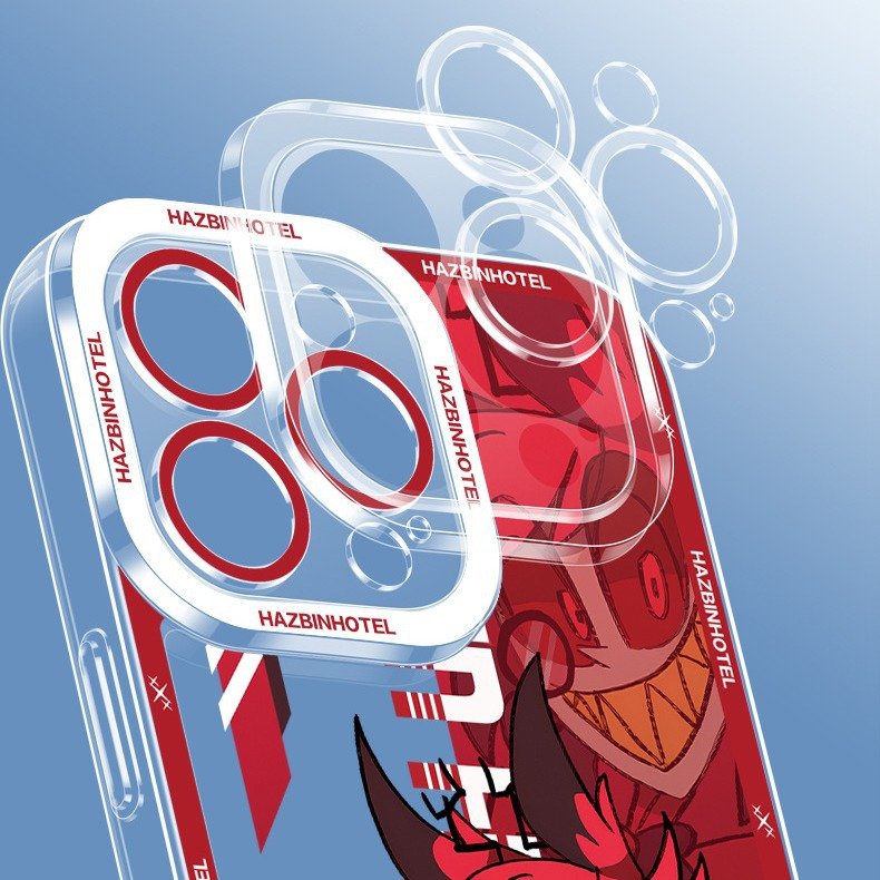 Cool cat Hazbin Hotel TPU Transparent Print Mobile Phone Case Cartoon Back Cover For iPhone 15 14 plus 13 12 mini 11 pro max XR