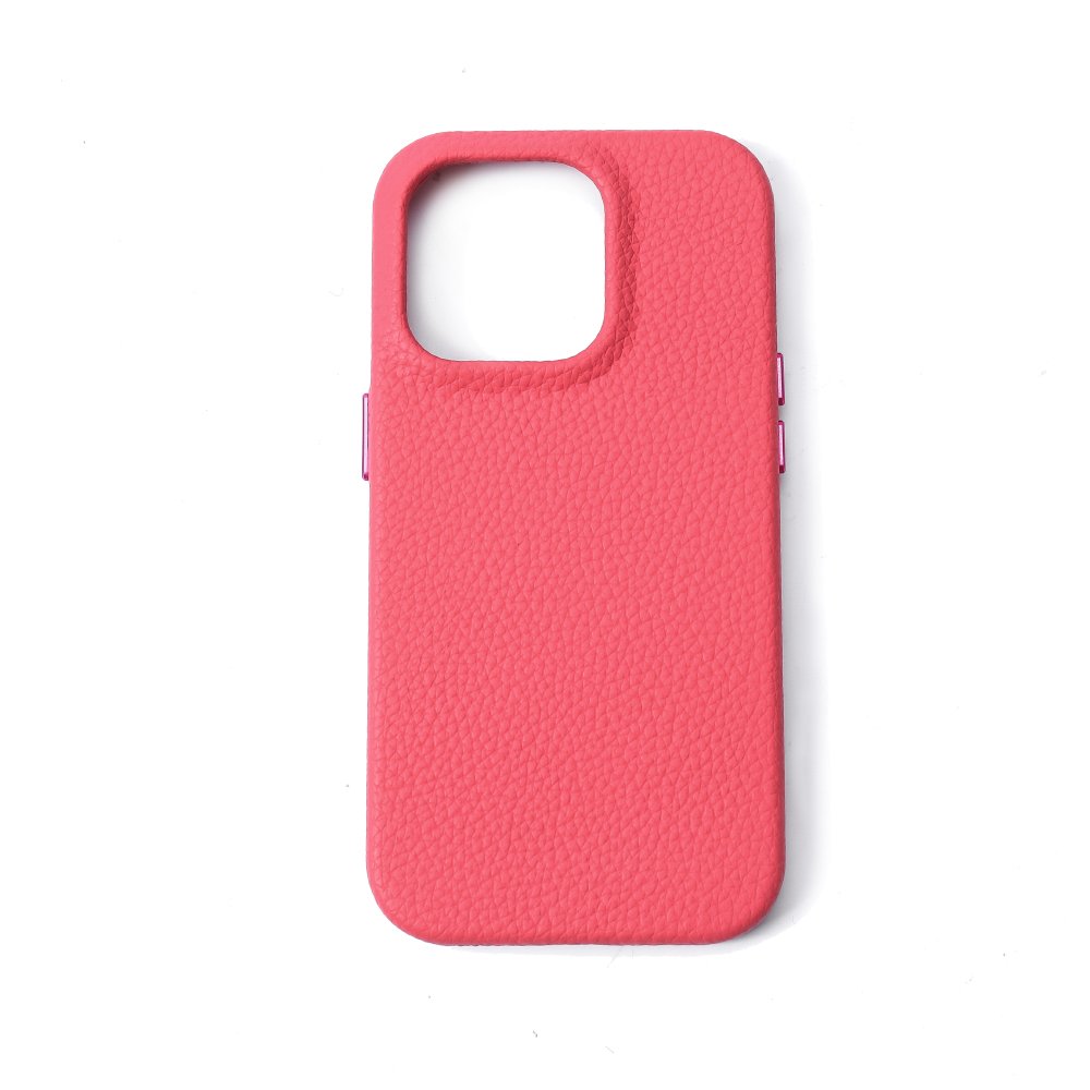 Zenos New product Luxury Full Wrapped High Quality Vegan Leather Phone Case and Cover with Metal Button for iPhone 14 Pro