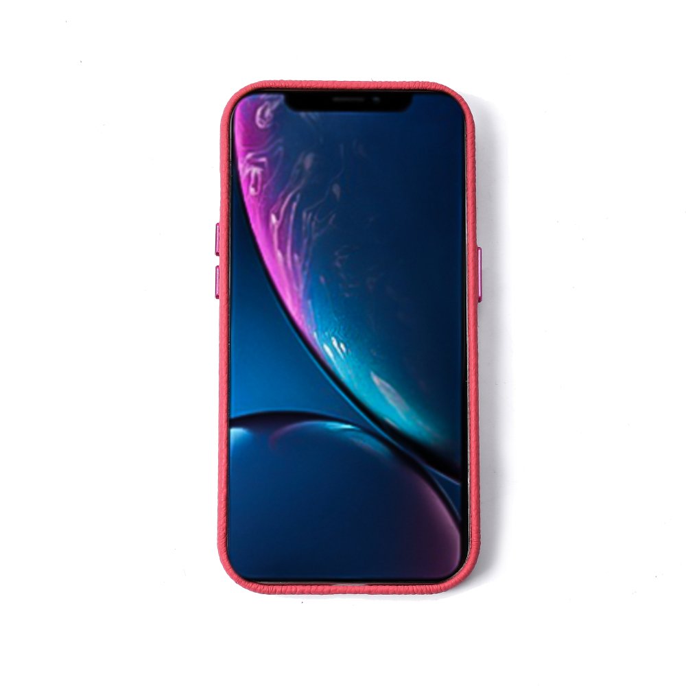 Zenos New product Luxury Full Wrapped High Quality Vegan Leather Phone Case and Cover with Metal Button for iPhone 14 Pro