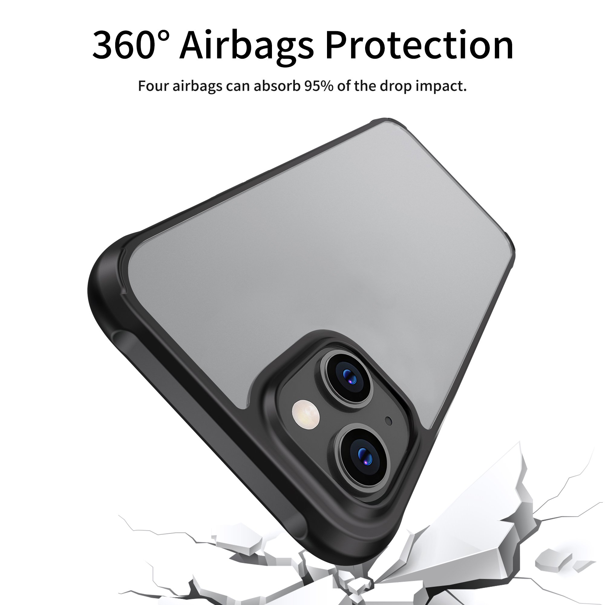 Wholesale Slim Shockproof Crystal Clear Matte Soft Mobile Phone Case Cover For Iphone 15 Pro Max