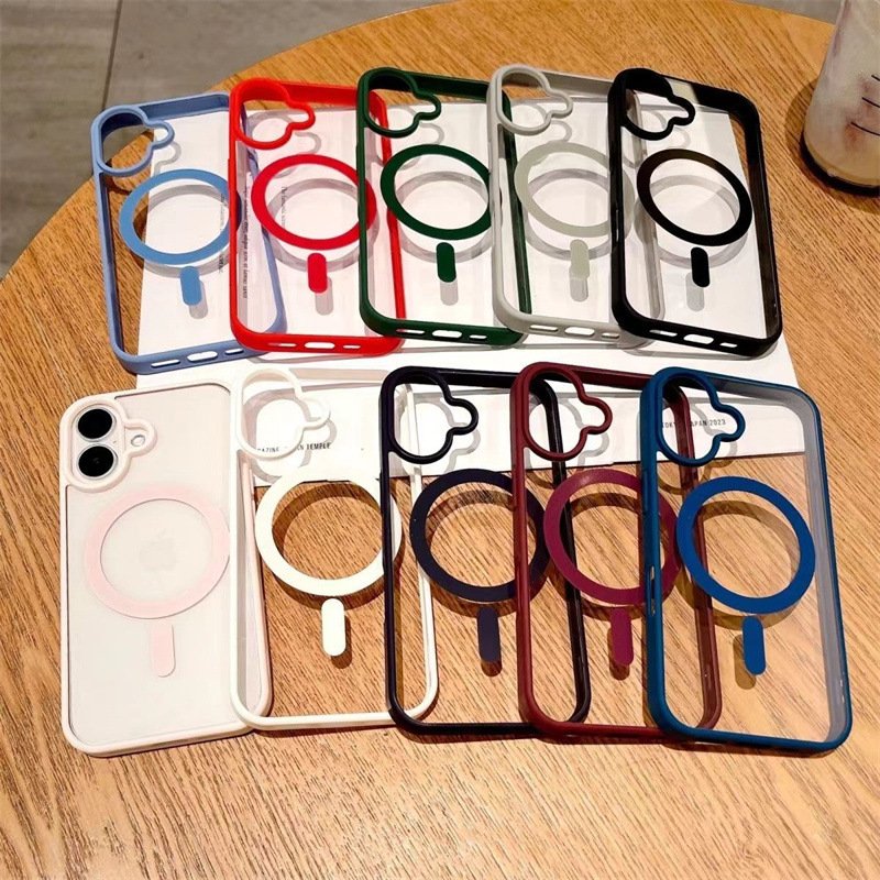 OEM Hot Selling Magnetic Transparent Acrylic Wireless Charging Phone Case for iPhone 16 15 14 13 Pro Max