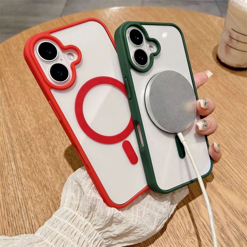 OEM Hot Selling Magnetic Transparent Acrylic Wireless Charging Phone Case for iPhone 16 15 14 13 Pro Max