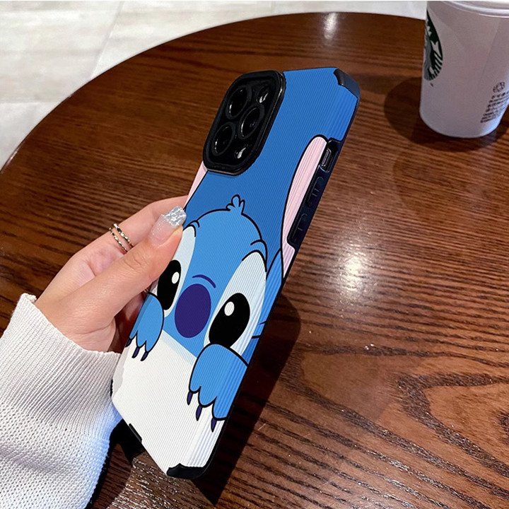 Fashion Cartoon Stitch TPU Leather Mobile Phone Case Cute Protect Back Cover For iPhone 15 plus 14 pro max 13 12 mini 11 XS XR