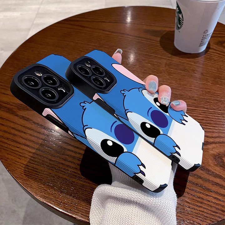 Fashion Cartoon Stitch TPU Leather Mobile Phone Case Cute Protect Back Cover For iPhone 15 plus 14 pro max 13 12 mini 11 XS XR