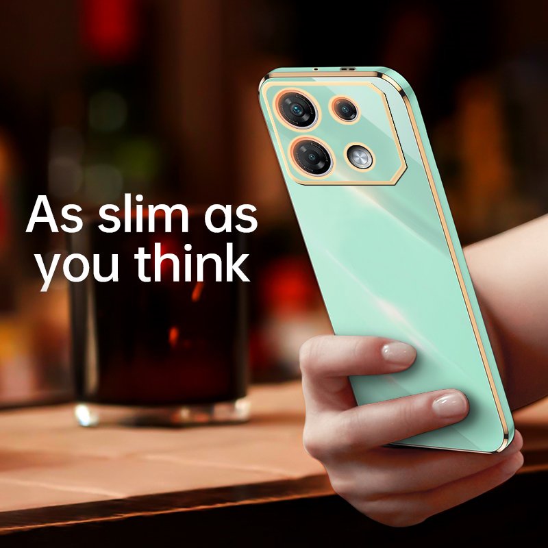 The best-selling mobile phone case is Infinix GT 10 Pro X6739 straight edge 6D electroplating TPU mobile phone protection case