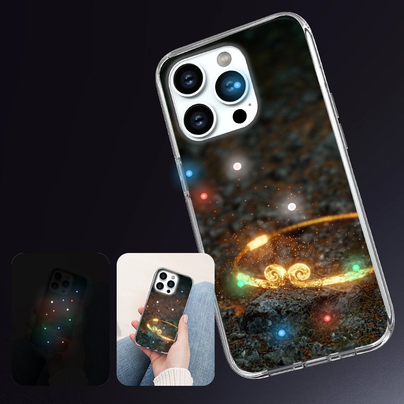 LED light luminous phone case NFC passive luminous mobile phone case for iphone 13 14 15 16 pro max customizable