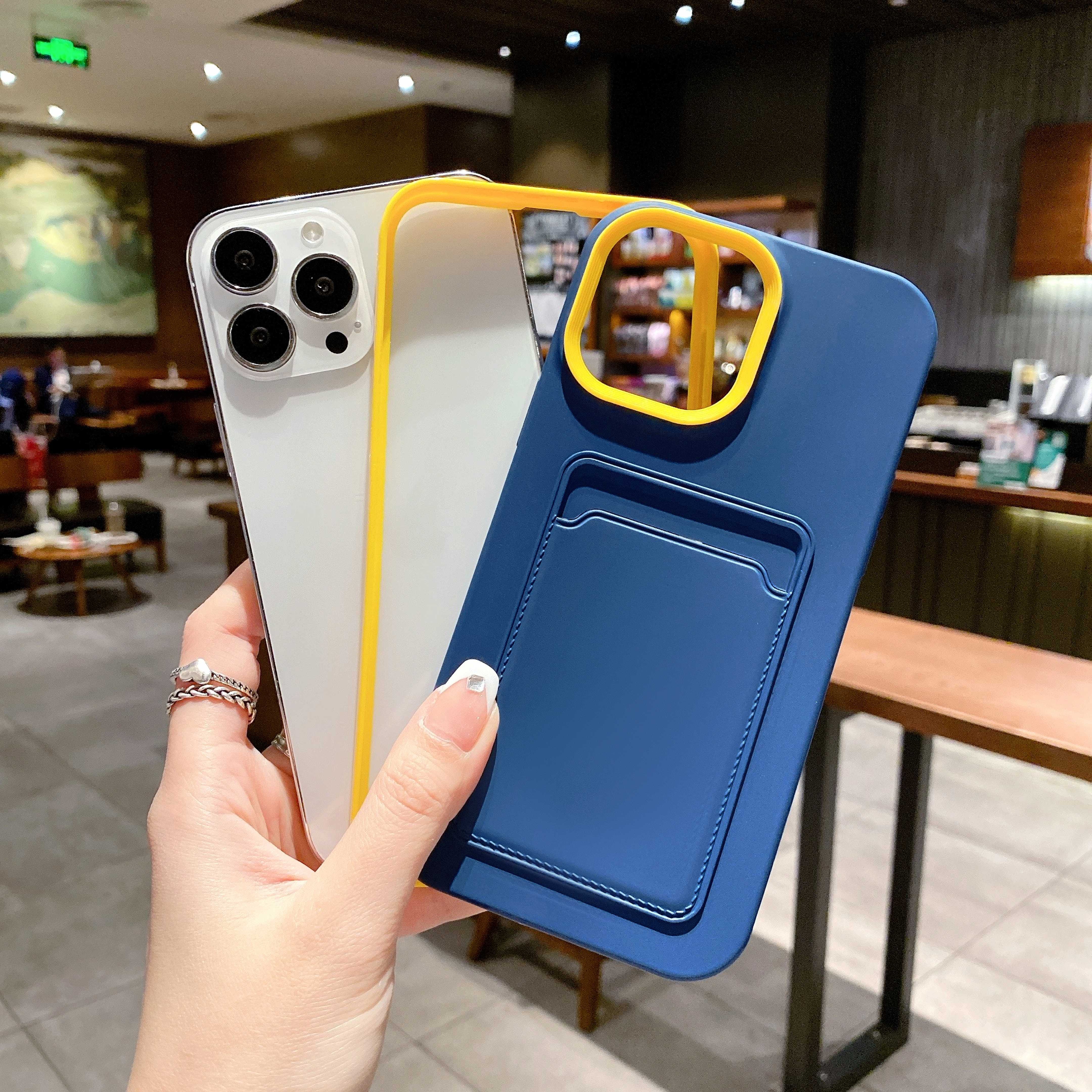 Liquid Skin and Wallet Phone Case for iPhone 7 X/XS 11 12 13 14 15 Pro max-Mobile Phone Cases