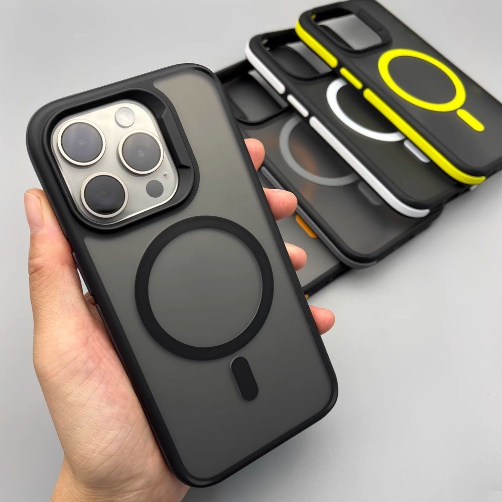 Magnetic Airbag Anti-drop Skin Feeling Matte Wireless Charging Mobile Phone Case for iphone 15 14 13 promax Shockproof Cover