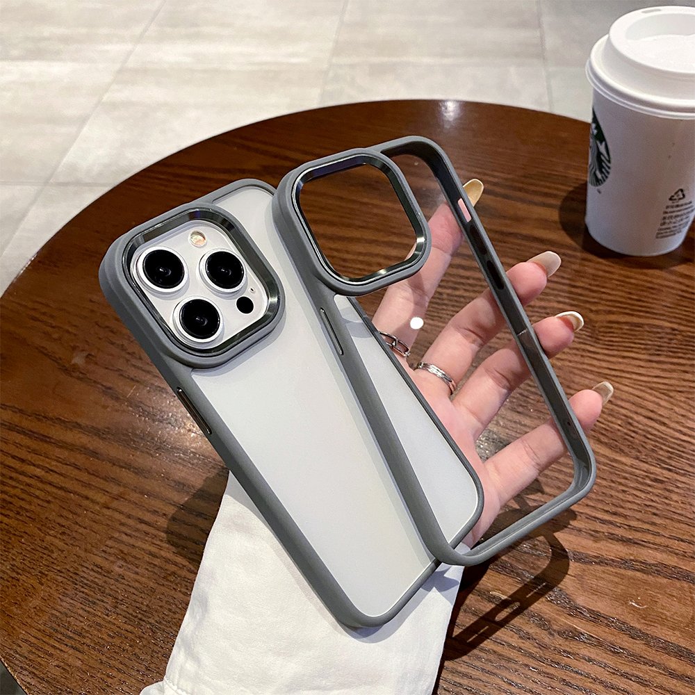 Clear Back Color Border PC Phone Case ShockProof Transparent for iPhone 15 Cases Shock Absorber Color Contrast Phone Case