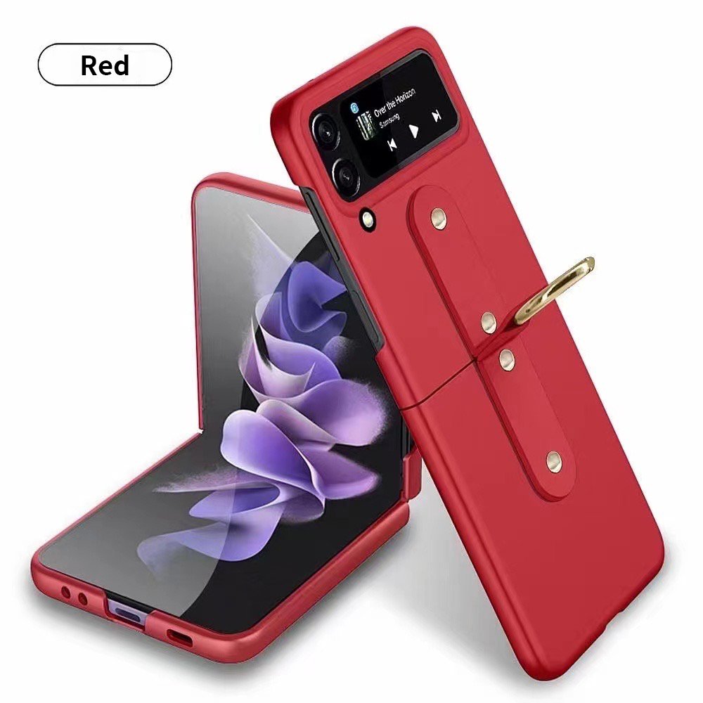 Folding Luxury travel in style PC shockproof graded protection PU leather mobile phone case For Samsung Galaxy Z Flip 4 6