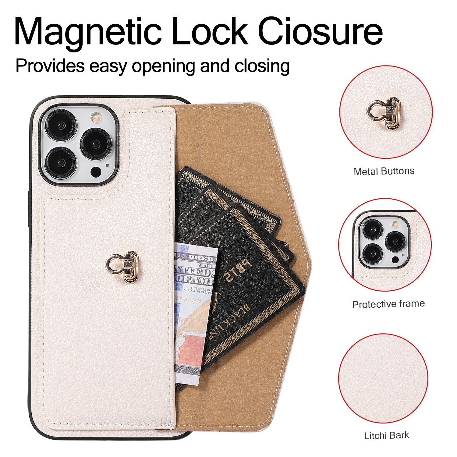 Leather card holder wallet mobile phone bags cases women crossbody phone case with strap