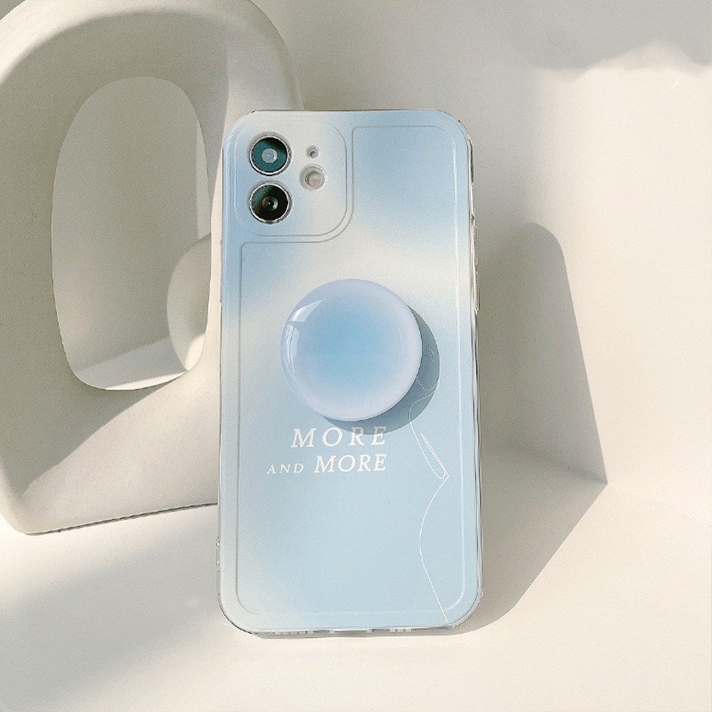 Cute Gradient Color Ring Phone Holder Soft TPU Case for OPPO A93 A72
