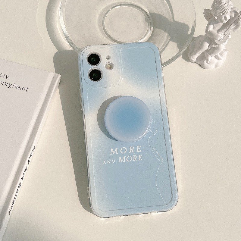 Cute Gradient Color Ring Phone Holder Soft TPU Case for OPPO A93 A72