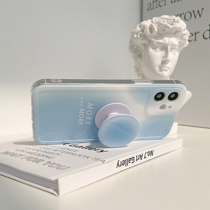 Cute Gradient Color Ring Phone Holder Soft TPU Case for OPPO A93 A72