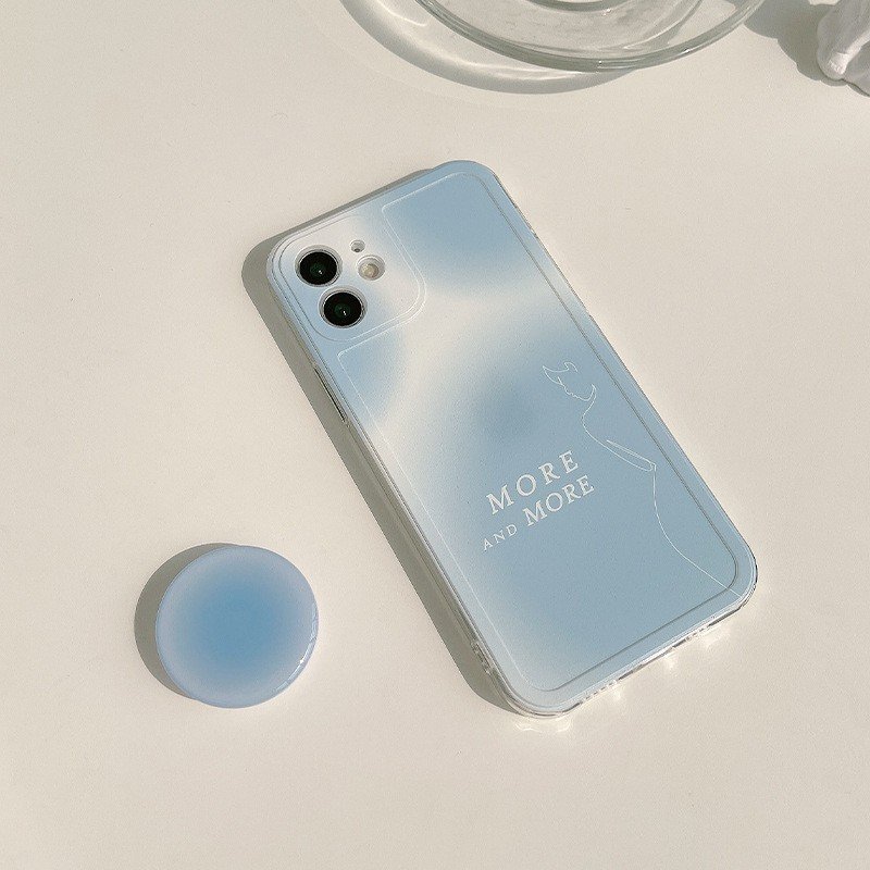 Cute Gradient Color Ring Phone Holder Soft TPU Case for OPPO A93 A72