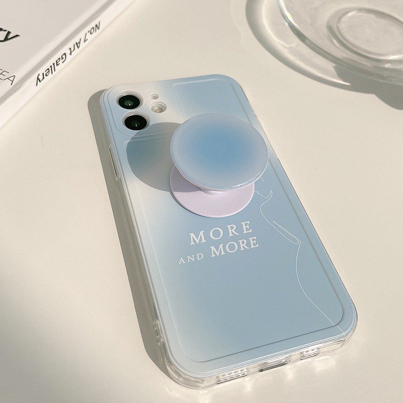 Cute Gradient Color Ring Phone Holder Soft TPU Case for OPPO A93 A72