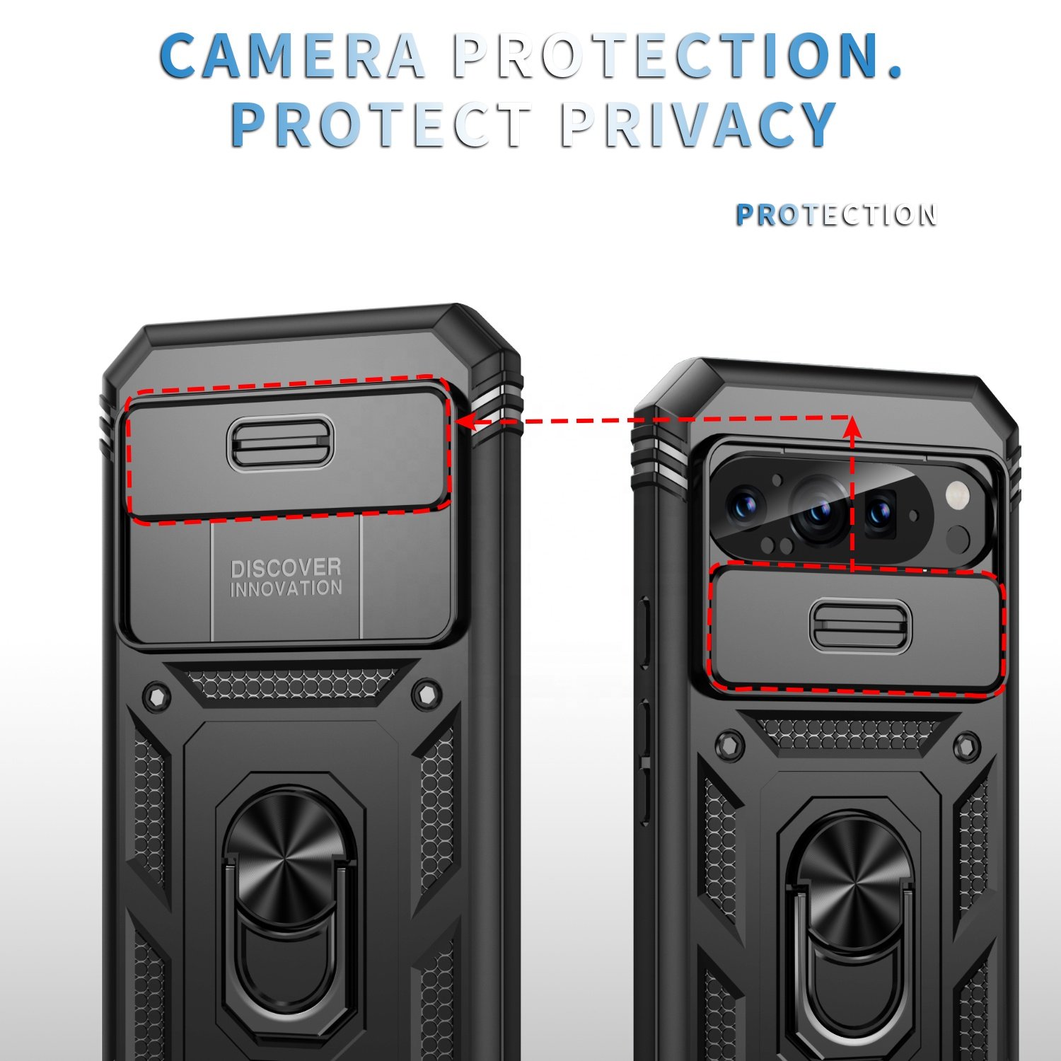 Mobile Phone Cases For Google Pixel 6 7a 8a 9 Pro 5g Smartphone Case With Kickstand Slide Camera Protection Phone Accessories