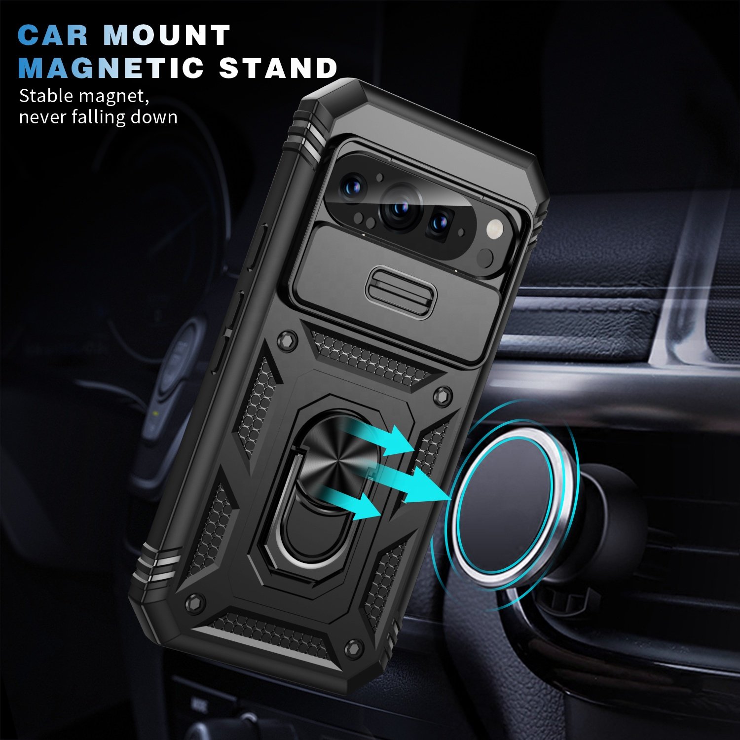 Mobile Phone Cases For Google Pixel 6 7a 8a 9 Pro 5g Smartphone Case With Kickstand Slide Camera Protection Phone Accessories