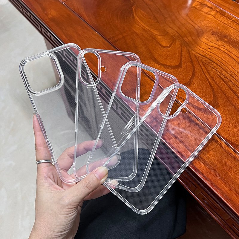 For Iphone 16 Case 2.0mm Transparent Shockproof Soft Tpu Mobile Cell Phone Case For Iphone 16 Plus Pro Max