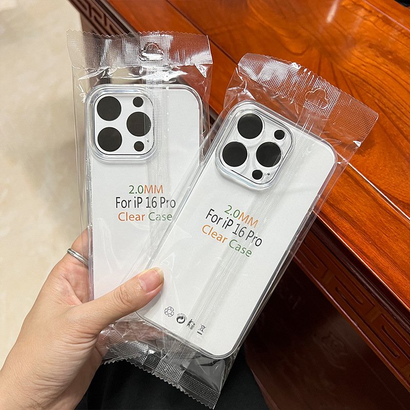 For Iphone 16 Case 2.0mm Transparent Shockproof Soft Tpu Mobile Cell Phone Case For Iphone 16 Plus Pro Max
