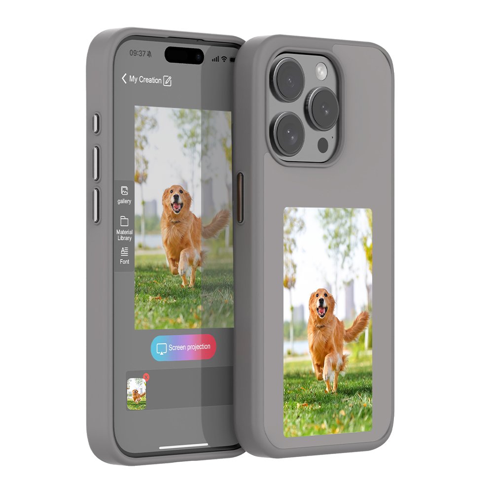 New Smart Nfc Transfer Four-Color E-ink Display Cover Smart DIY Mobile Phone Case Limitless Patterns for iphone 15 14 13 pro max