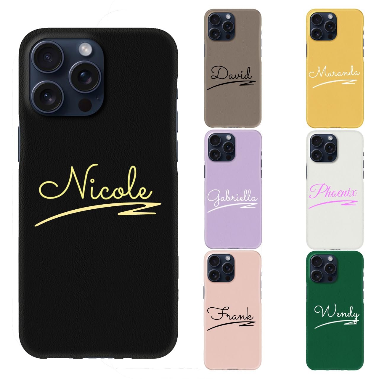 Personalized Initials Company Luxury Vegan Leather Case for Apple iPhone 15 14 13 12 11 Pro Max Plus Custom Monogram Cover