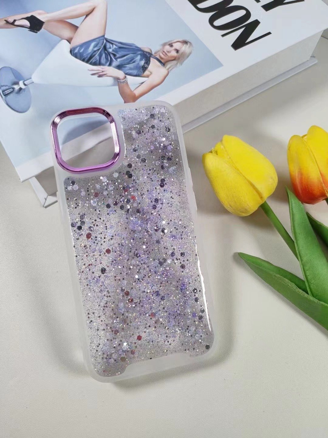 Newest Luminous Phone Case for Pro Max Huawei Transparent Soft TPU Clear Glitter Leaf Electroplate Wallet Feature Latest Model