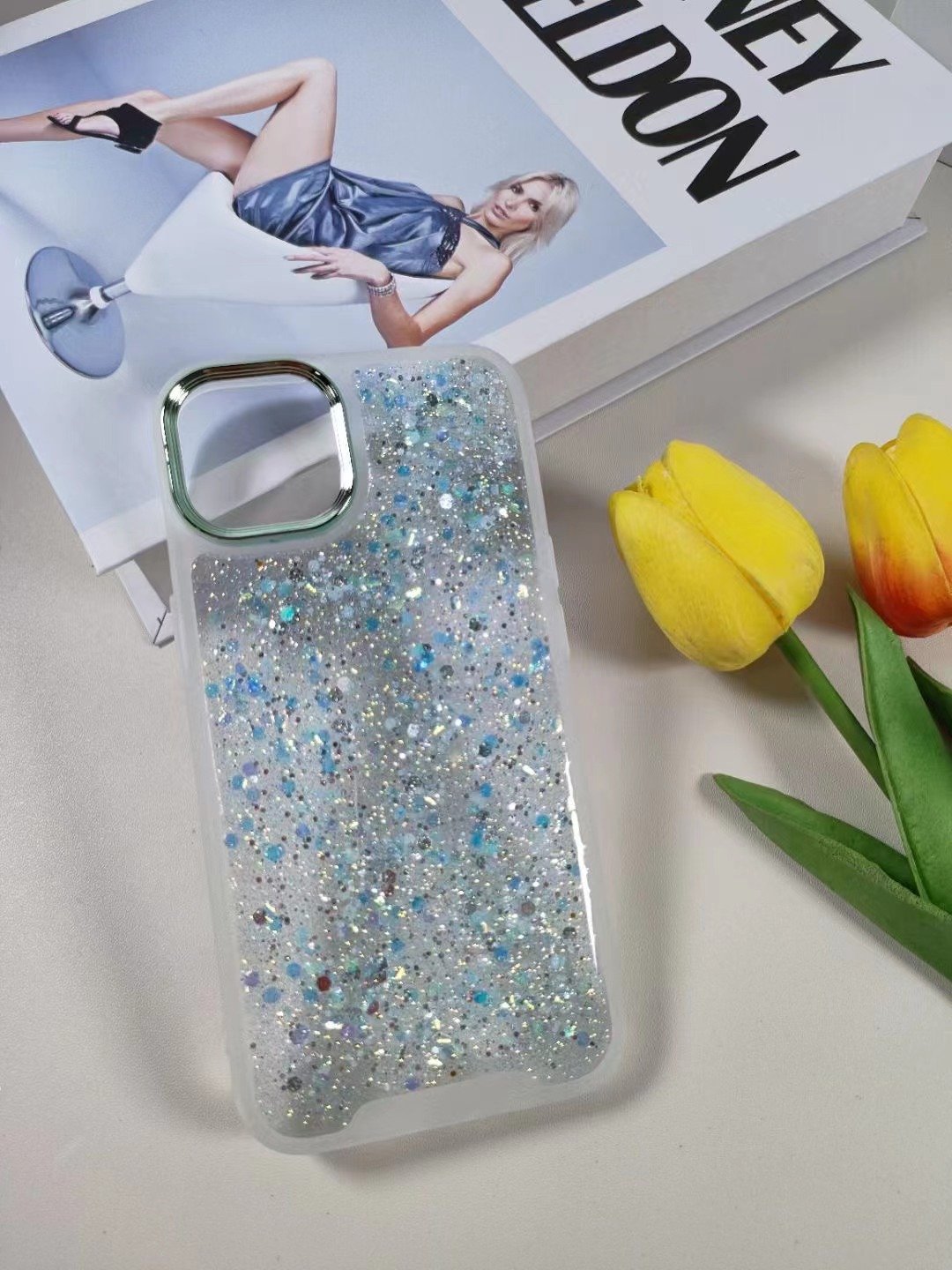 Newest Luminous Phone Case for Pro Max Huawei Transparent Soft TPU Clear Glitter Leaf Electroplate Wallet Feature Latest Model