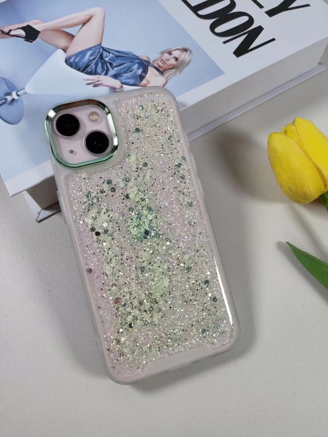 Newest Luminous Phone Case for Pro Max Huawei Transparent Soft TPU Clear Glitter Leaf Electroplate Wallet Feature Latest Model