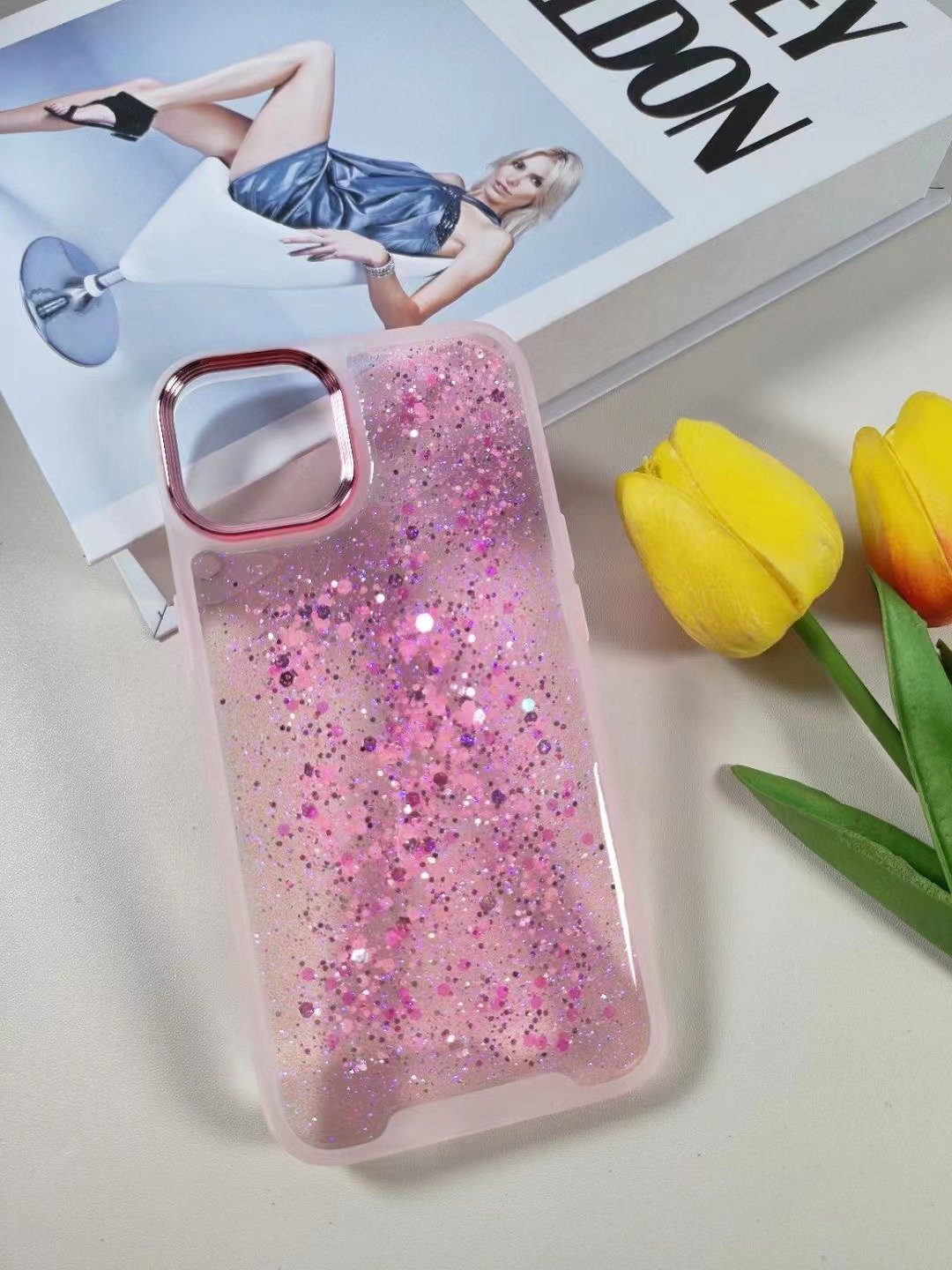 Newest Luminous Phone Case for Pro Max Huawei Transparent Soft TPU Clear Glitter Leaf Electroplate Wallet Feature Latest Model