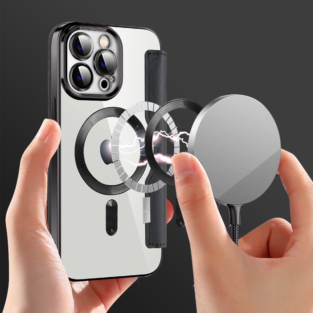 Luxury premium PU leather Flip Cover TPU phone case with Wallet Card Holder Magnetic safe funda case for iPhone 16 15 Pro Max