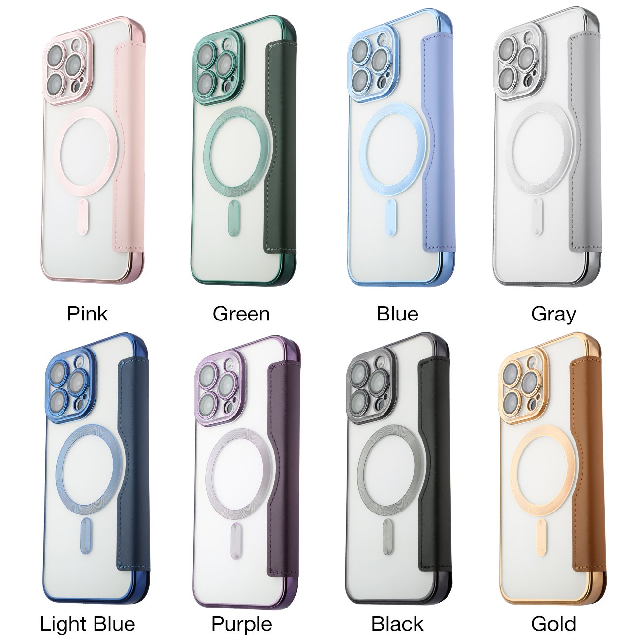Luxury premium PU leather Flip Cover TPU phone case with Wallet Card Holder Magnetic safe funda case for iPhone 16 15 Pro Max