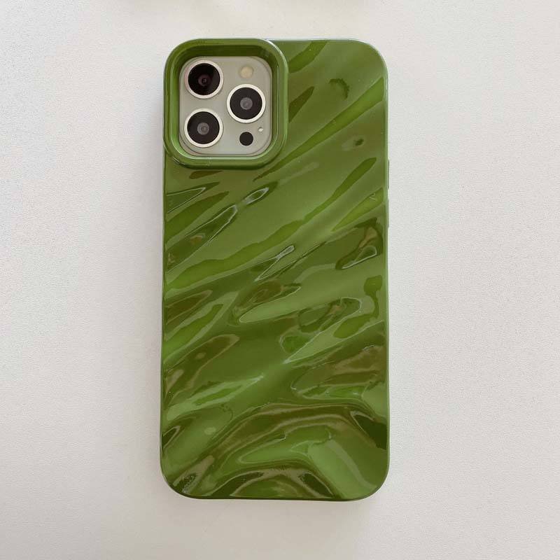 Newest Gloss Jelly Color Cellphone Back Cover Fold Wave Style Shockproof Tpu Mobile Phone Case For Iphone 15ProMax 14pro