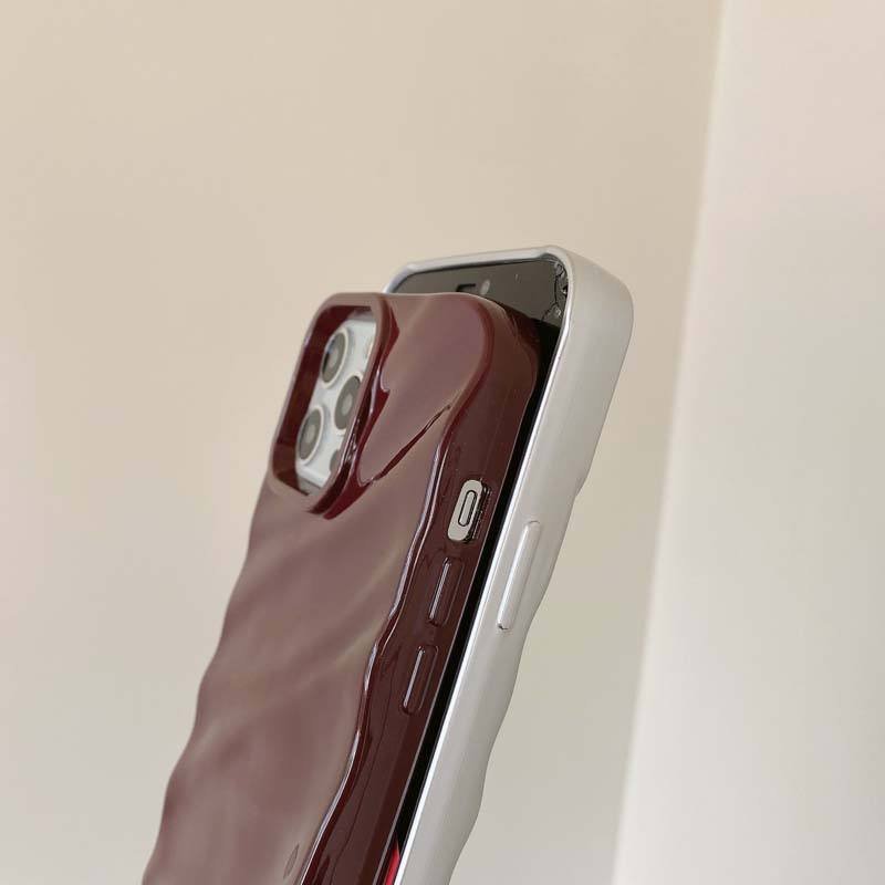 Newest Gloss Jelly Color Cellphone Back Cover Fold Wave Style Shockproof Tpu Mobile Phone Case For Iphone 15ProMax 14pro